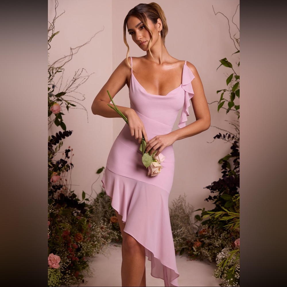 Ohpolly asymmetric midaxi dress in dusty pink new never worn without tag